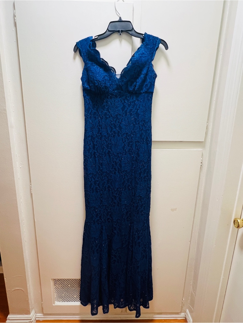 Night Way Collections Royal Blue Lace Maxi Gown